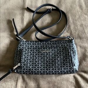 Calvin Klein Black Crossbody Bag with Geometric Design